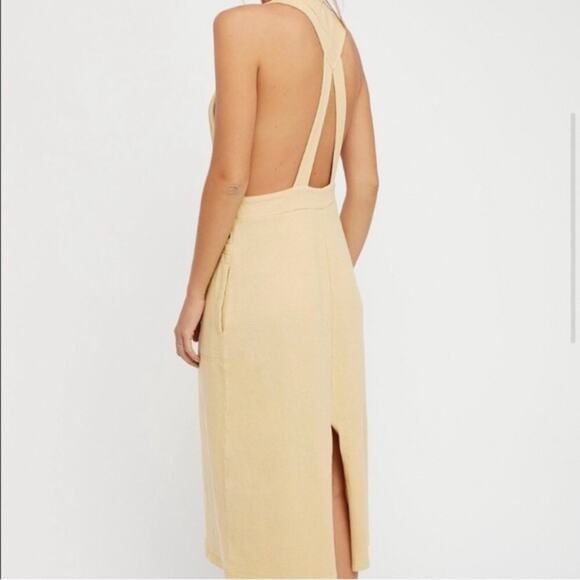 Free People Beach Light Yellow Sunrise Pinafore Jumper Sz.XS NWT - Picture 3 of 16